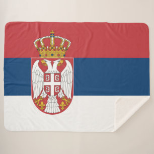 Serbian Flag Sherpa Blanket