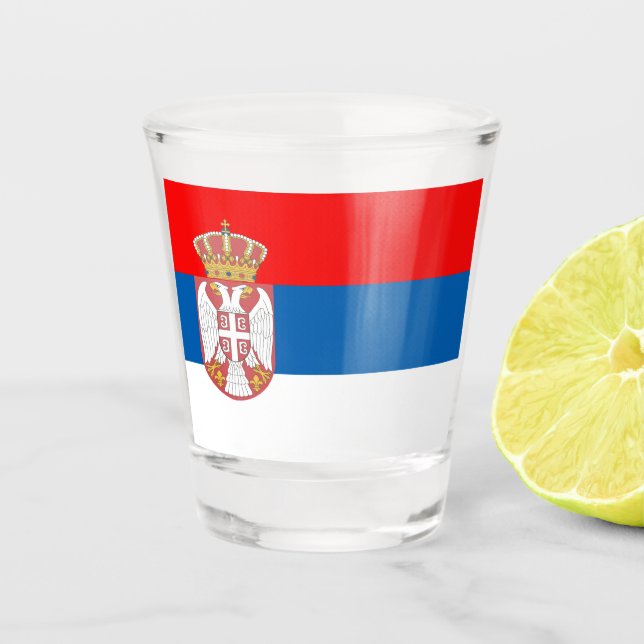 Serbian flag shot glass (Front)