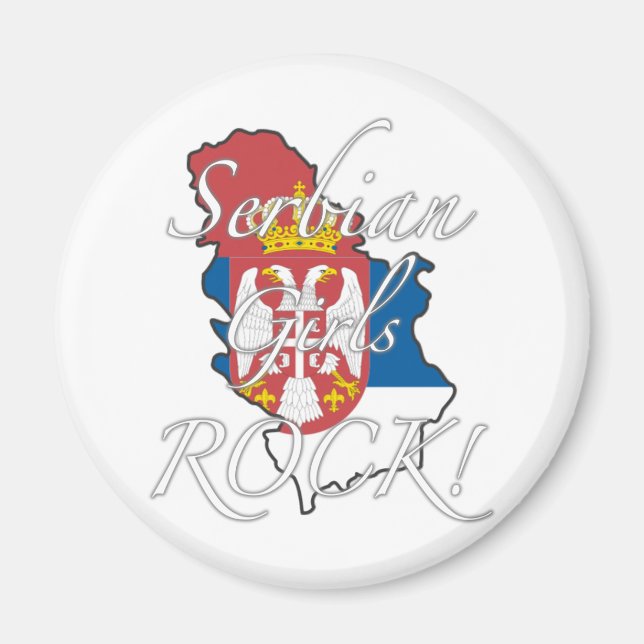 Serbian Girls Rock! Magnet (Front)