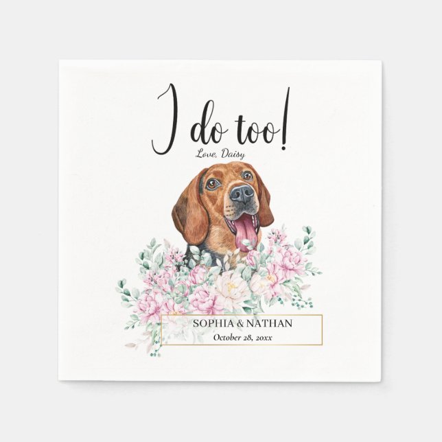 Serbian Hound Dog Wedding Cocktail Napkins (Front)