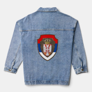 Serbian medieval shield Serbia coat of arms new Denim Jacket