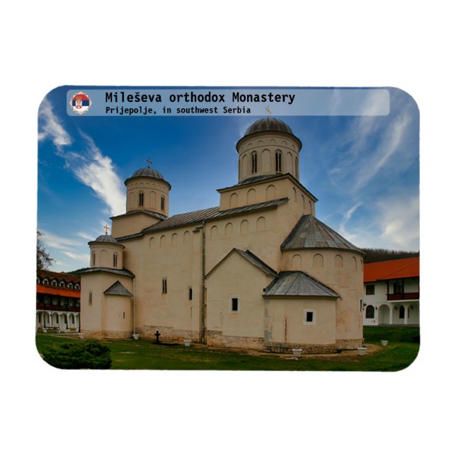 SERBIAN MONASTERIES - Mileševa orthodox Monastery Magnet (Horizontal)