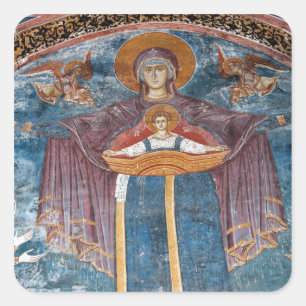 Serbian Orthodox Church, and a UNESCO site, Square Sticker