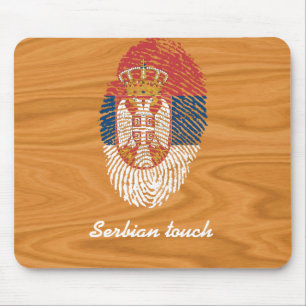 Serbian touch fingerprint flag mouse pad