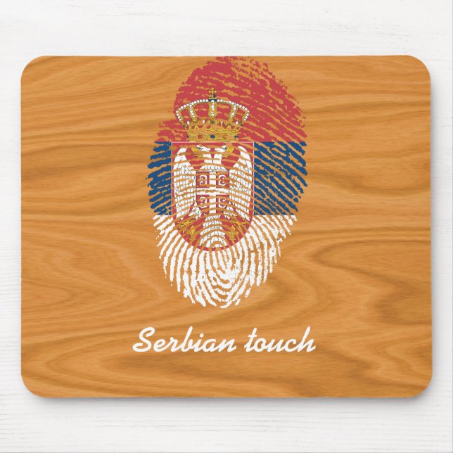 Serbian touch fingerprint flag mouse pad (Front)