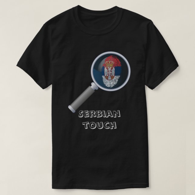 Serbian touch fingerprint flag T-Shirt (Design Front)