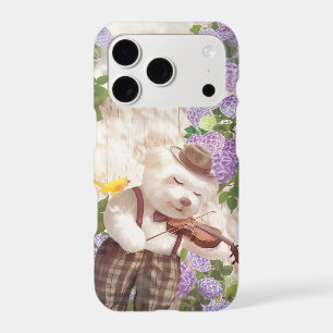 Sérénade dans la nature : Bichon souriant jouant d