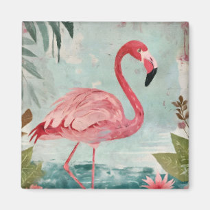 Serenade in Pink: A Flamingo’s Paradise Magnet