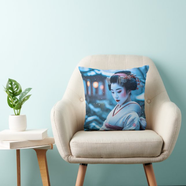 Serenade in the Snow Throw Pillow (Chair)