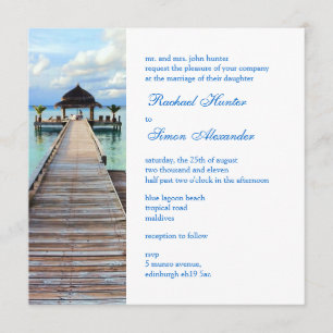 Serenade Jetty Maldives Beach Wedding Invitiation Invitation