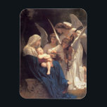 Serenade of Angels Magnet<br><div class="desc">Vintage 19th century artwork by William Alfred Bouguereau.  Image depicts three young angels making music for baby Jesus.</div>
