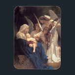 Serenade of Angels Magnet<br><div class="desc">Vintage 19th century artwork by William Alfred Bouguereau.  Image depicts three young angels making music for baby Jesus.</div>