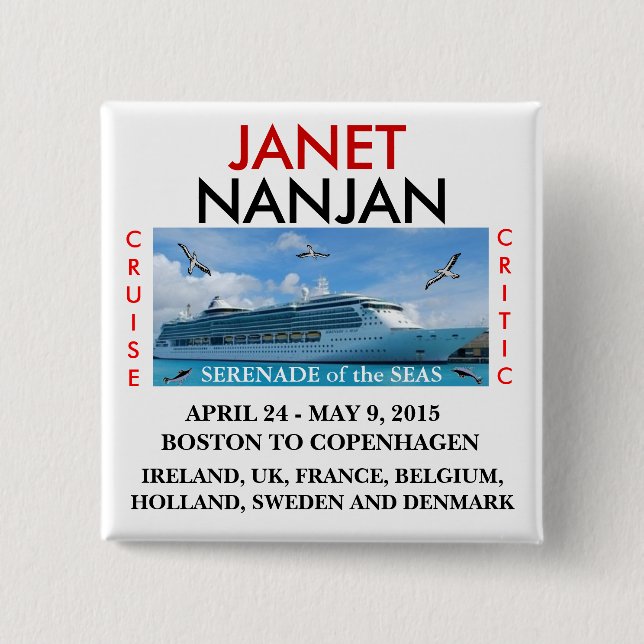 Serenade of the Seas Name Tag Button (Front)