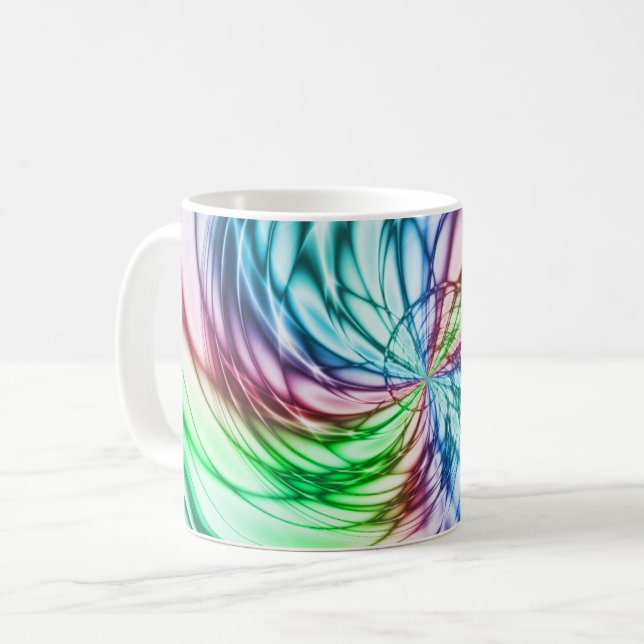 Serendipity | Multicolor Fractal Art Coffee Mug (Front Left)
