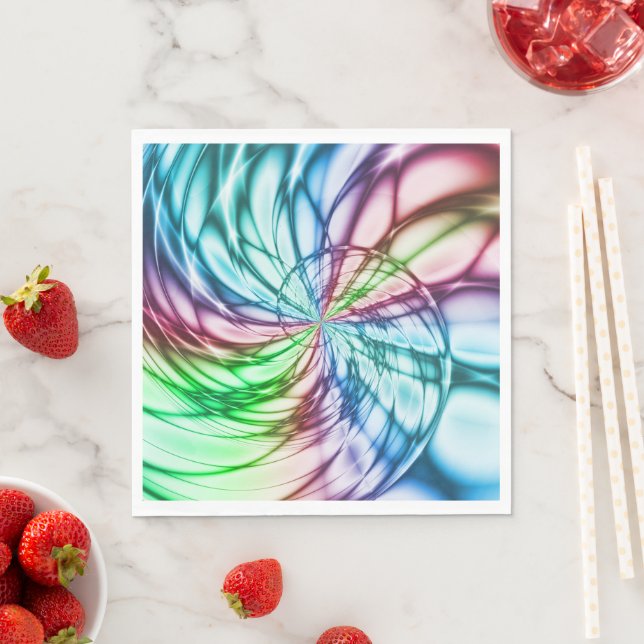 Serendipity | Multicolor Fractal Art Napkin (Insitu)