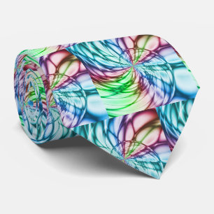 Serendipity Multicolor Fractal Art Tie