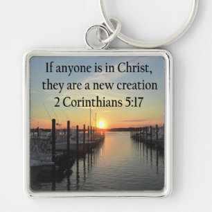 SERENE 2 CORINTHIAN 5:17 SUNSET PHOTO KEYCHAIN