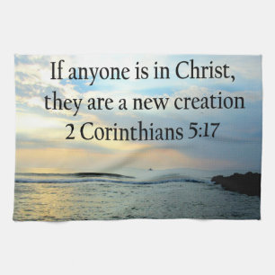 SERENE 3 CORINTHIANS 5:17 OCEAN SCENE PHOTO KITCHEN TOWEL
