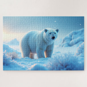 Serene Arctic Sunset with Polar Bear – Nature Jigsaw Puzzle