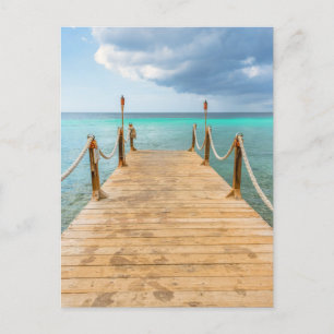 Serene Aruba Long Wooden Dock & Ocean Bliss Postcard