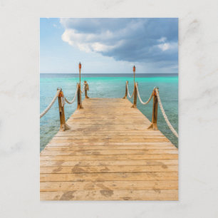 Serene Aruba Long Wooden Dock & Ocean Bliss Postcard