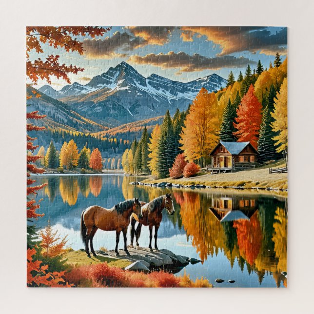 Serene autumn landscape jigsaw puzzle (Vertical)