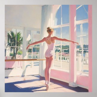 Serene Ballet Art with Soft Pastels Poster