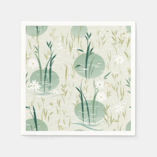 Serene Bamboo Blossom Asian (10) Napkin
