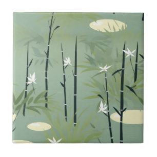 Serene Bamboo Blossom Asian  (11) Tile