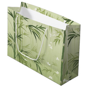 Serene Bamboo Blossom Asian (1) Large Gift Bag