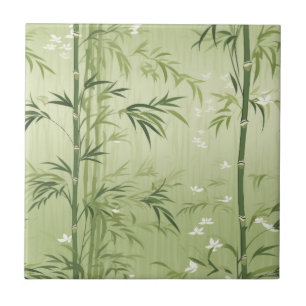 Serene Bamboo Blossom Asian  (1) Tile