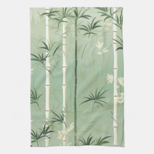 Serene Bamboo Blossom Asian  (2) Kitchen Towel