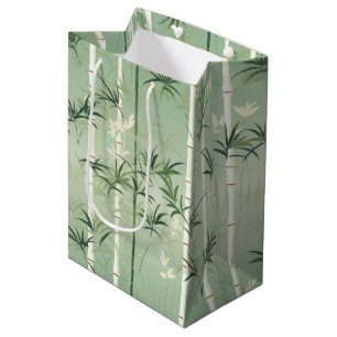 Serene Bamboo Blossom Asian (2) Medium Gift Bag