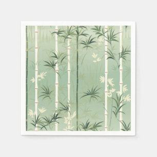 Serene Bamboo Blossom Asian (2) Napkin