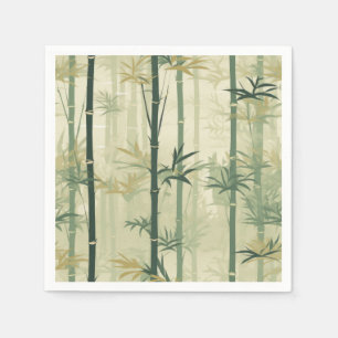 Serene Bamboo Blossom Asian (3) Napkin