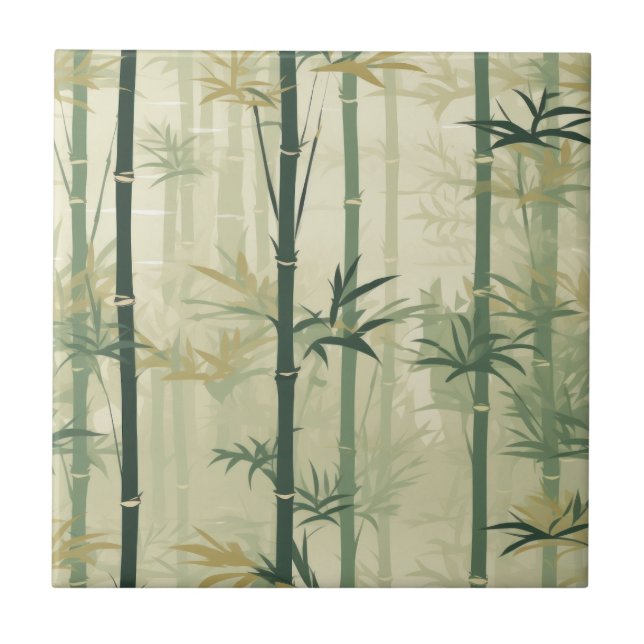 Serene Bamboo Blossom Asian  (3) Tile (Front)