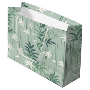 Serene Bamboo Blossom Asian  (4) Large Gift Bag