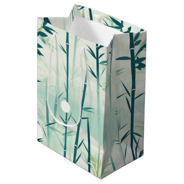 Serene Bamboo Blossom Asian  (4) Medium Gift Bag (Front Angled)