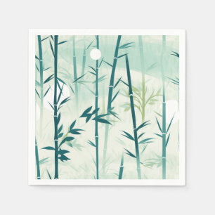 Serene Bamboo Blossom Asian (5) Napkin