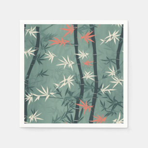 Serene Bamboo Blossom Asian (7) Napkin