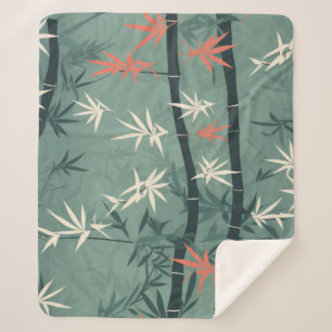 Serene Bamboo Blossom Asian (7) Sherpa Blanket