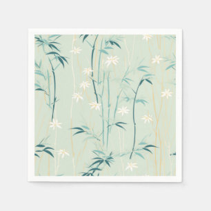 Serene Bamboo Blossom Asian (9) Napkin