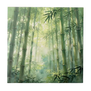 Serene Bamboo Forest Mist Glow Tile