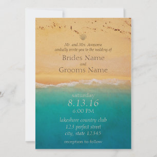Serene Beach and Blue Ocean Invitation