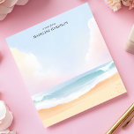 Serene Beach Clouds Ocean Sky Personalized Name Notepad<br><div class="desc">Find your peace with this calming, personalized notepad. The design captures a serene beach scene with a focus on the expansive sky and soft, pastel clouds above gentle ocean waves and sand. The overall effect is tranquil and atmospheric. Customize this notepad with your own text for a unique touch. Perfect...</div>
