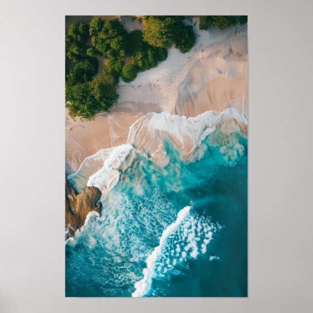Serene Beach Sunset - Affiche du paysage côtier (Devant)