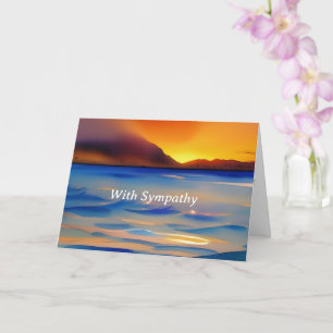 Serene Beach Sunset Customizable Sympathy Card