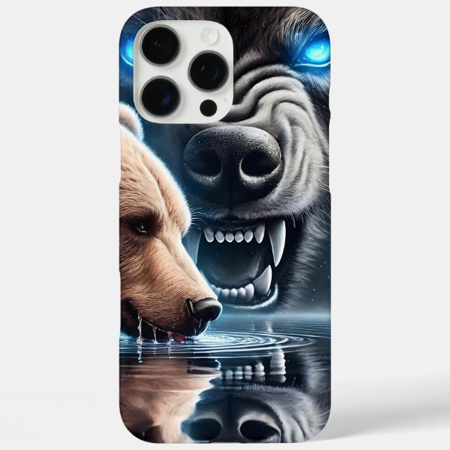Serene Bear and Dominant Bear Silhouette Case-Mate iPhone Case (Back)