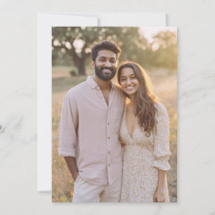 Serene Beige Floral Photo Invitation