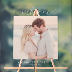 Serene Beige Minimalist Photo Acrylic Sign